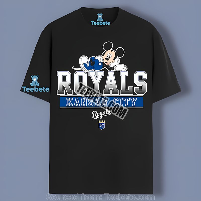 Kansas City Royals Mickey Mouse Relaxed Style Adults Shirt