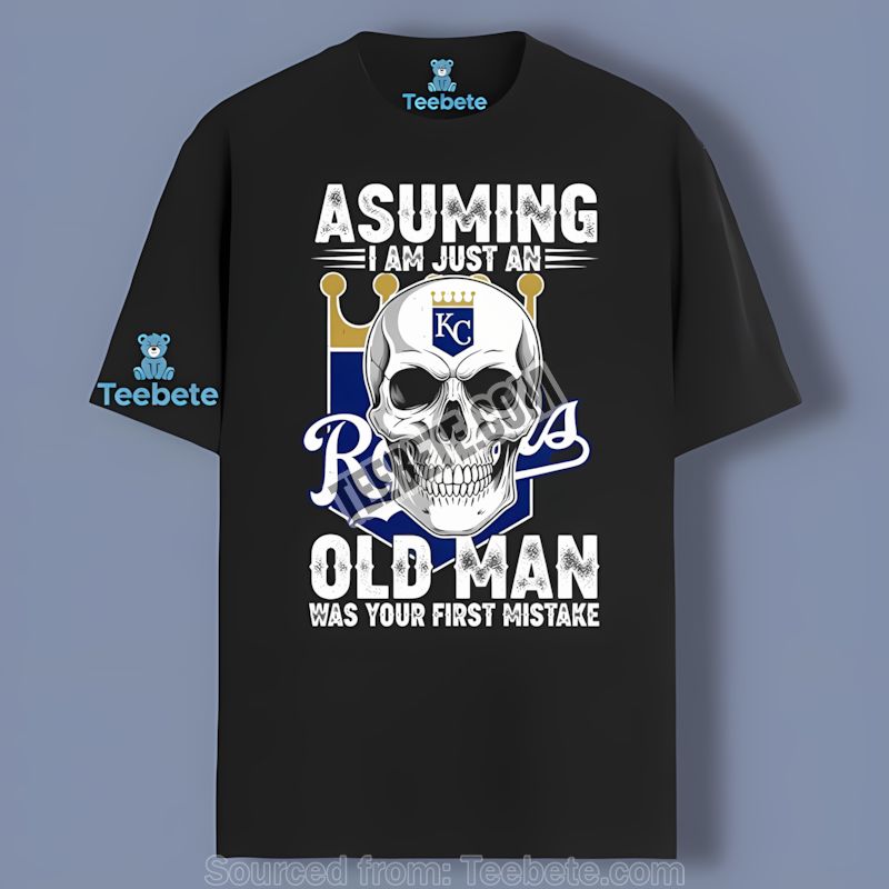 Kansas City Royals Skull Old Man Graphic Fan Color Shirt