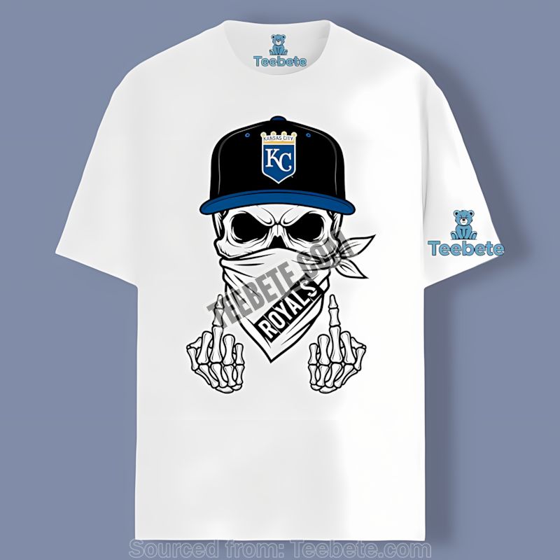 Kansas City Royals Skull With Bandana Trendy Fan Shirt