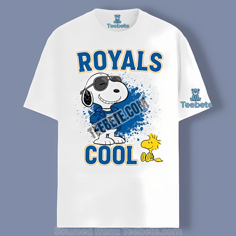 Kansas City Royals Snoopy Cool Pose Cotton Fan Shirt
