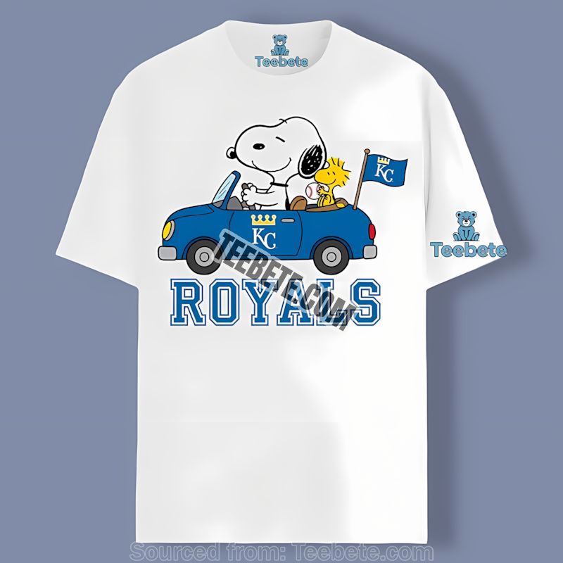 Kansas City Royals Snoopy Driving Car Cartoon Color Shirt