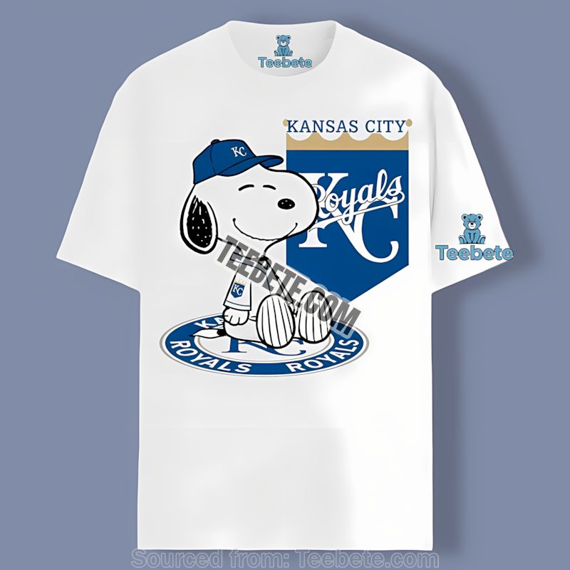 Kansas City Royals Snoopy Tattoo Logo On Arm Cotton Shirt
