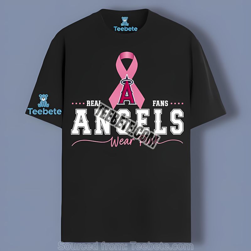 Los Angeles Angels Breast Cancer Fans Wear Pink Shirt Retro Awareness
