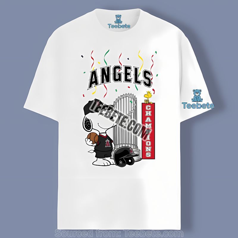 Los Angeles Angels Champions Snoopy Celebration Shirt For Sports Fans