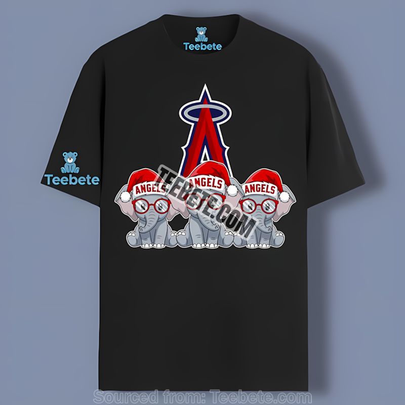 Los Angeles Angels Christmas Elephants Shirt With Full Color Print