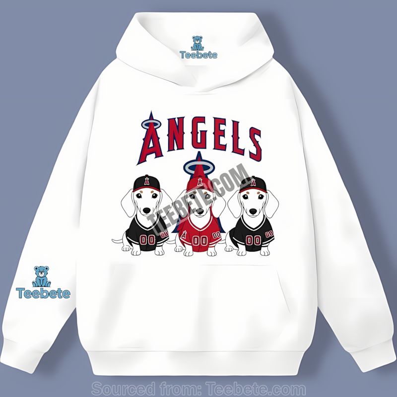 Los Angeles Angels Dachshund Dogs Hoodie For Pet Lovers Vintage Style Los Angeles Angels Dachshund Dogs Hoodie For Pet Lovers Vintage Style