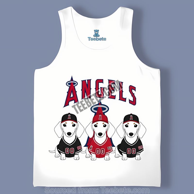 Los Angeles Angels Dachshund Dogs Tanktop For Pet Lovers Vintage Style Los Angeles Angels Dachshund Dogs Tanktop For Pet Lovers Vintage Style
