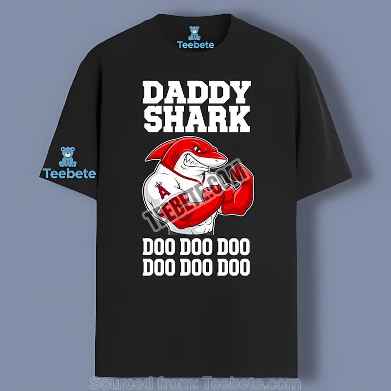 Los Angeles Angels Daddy Shark Shirt For Baseball Fans Vintage Edition