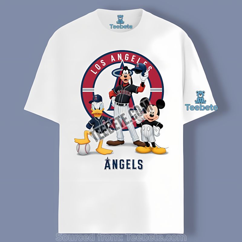 Los Angeles Angels Disney Mickey Donald Goofy Shirt Trendy Baseball