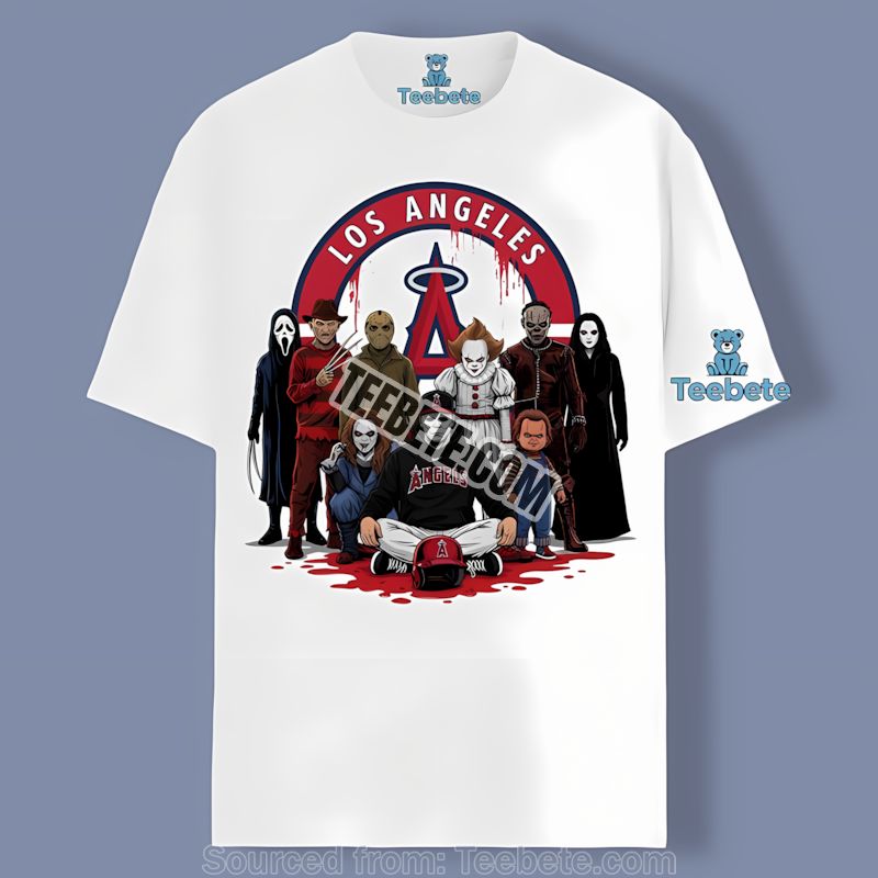 Los Angeles Angels Horror Movie Characters Shirt Retro Halloween