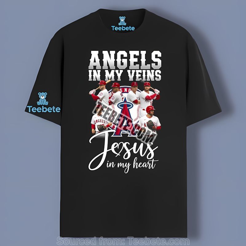 Los Angeles Angels In My Veins Jesus In My Heart Shirt Trendy Faith