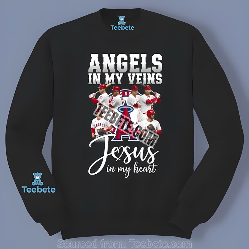 Los Angeles Angels In My Veins Jesus In My Heart Long Sleeve Trendy Faith Los Angeles Angels In My Veins Jesus In My Heart Long Sleeve Trendy Faith