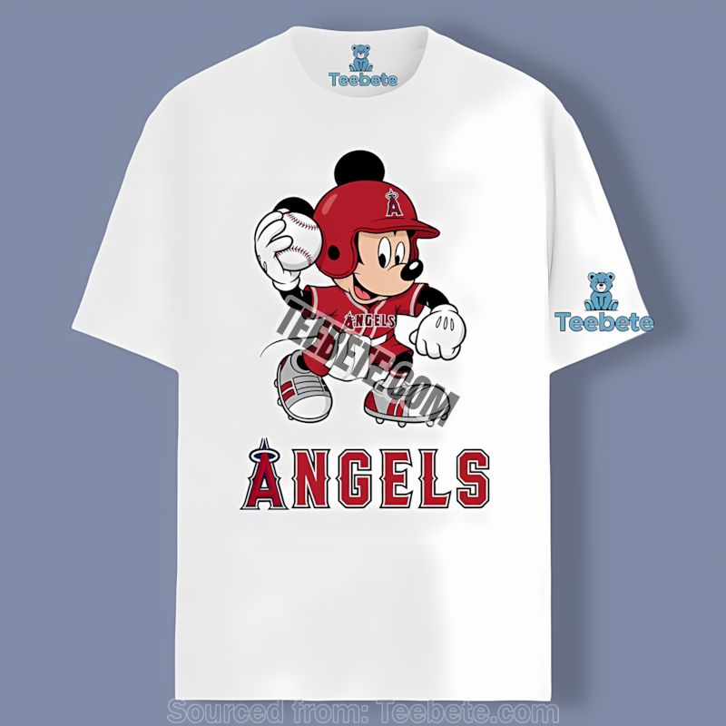 Los Angeles Angels Mickey Baseball Bat Shirt Cartoon Graphic Fan