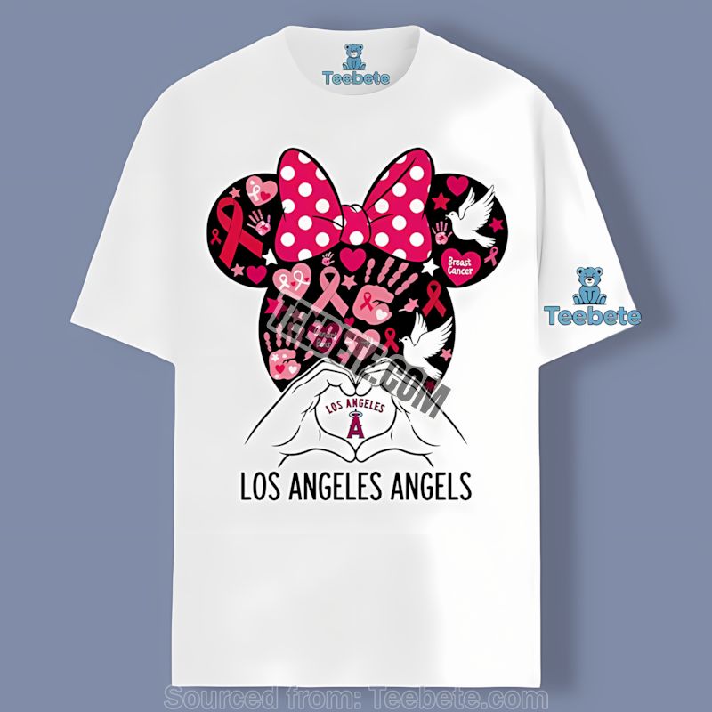 Los Angeles Angels Minnie Mouse Breast Cancer Shirt Adults Awareness