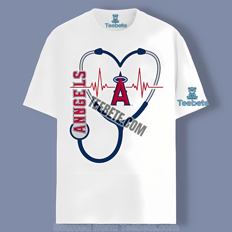 Los Angeles Angels Nurse Heartbeat Shirt With Graphic Baseball Style