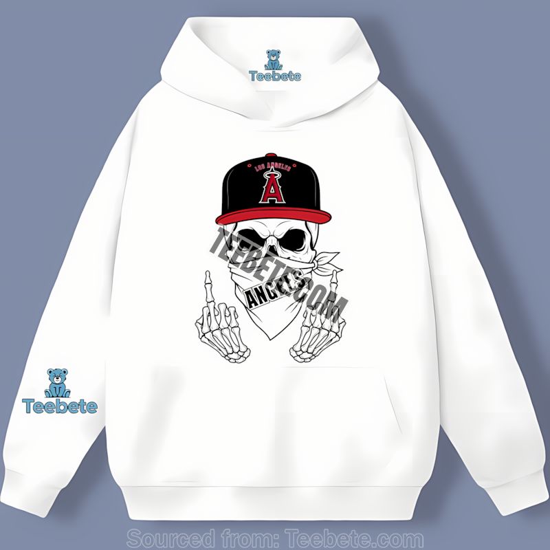 Los Angeles Angels Skull Bandana Hoodie Regular Fit For Baseball Fans Los Angeles Angels Skull Bandana Hoodie Regular Fit For Baseball Fans