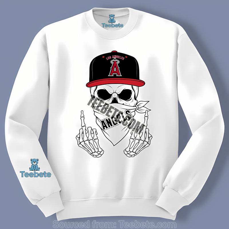 Los Angeles Angels Skull Bandana Long Sleeve Regular Fit For Baseball Fans Los Angeles Angels Skull Bandana Long Sleeve Regular Fit For Baseball Fans