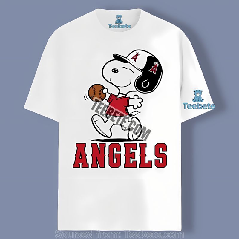Los Angeles Angels Snoopy Baseball Running Shirt Classic Fan