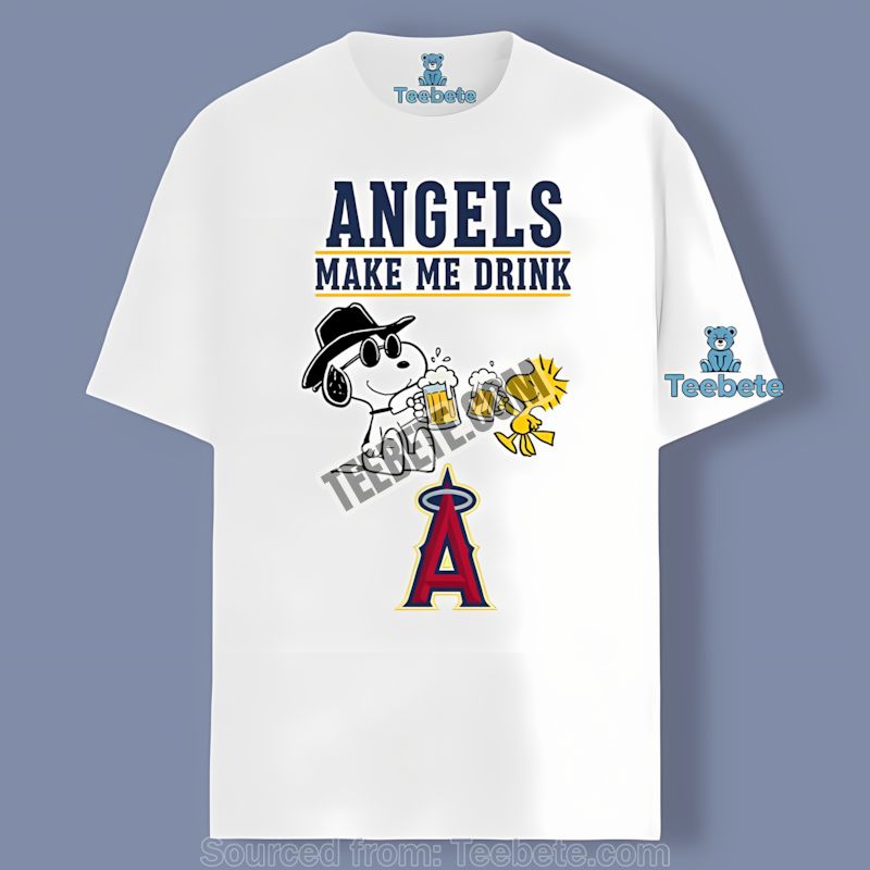 Los Angeles Angels Snoopy Make Me Drink Shirt Retro Baseball Style