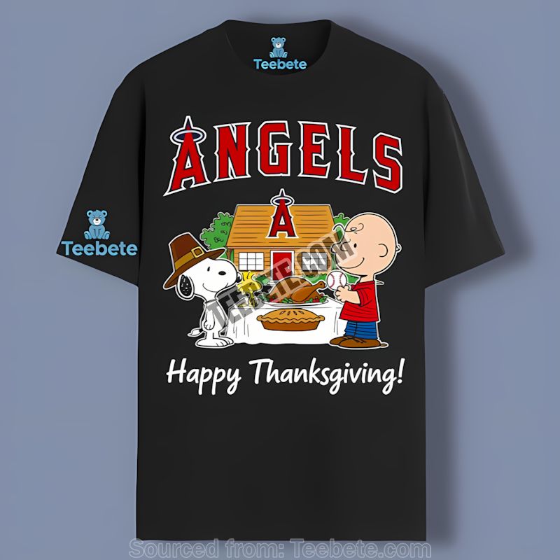 Los Angeles Angels Snoopy Woodstock Christmas Shirt Retro Holiday