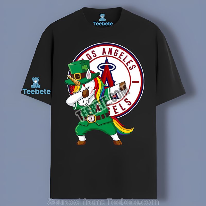 Los Angeles Angels St Patricks Day Unicorn Shirt Colorful Baseball