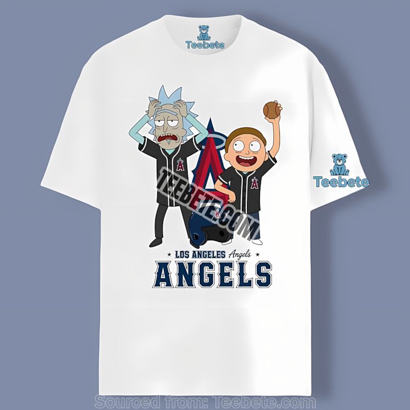 Los Angeles Angels Vs Rick And Morty Shirt Graphic Cartoon Fan