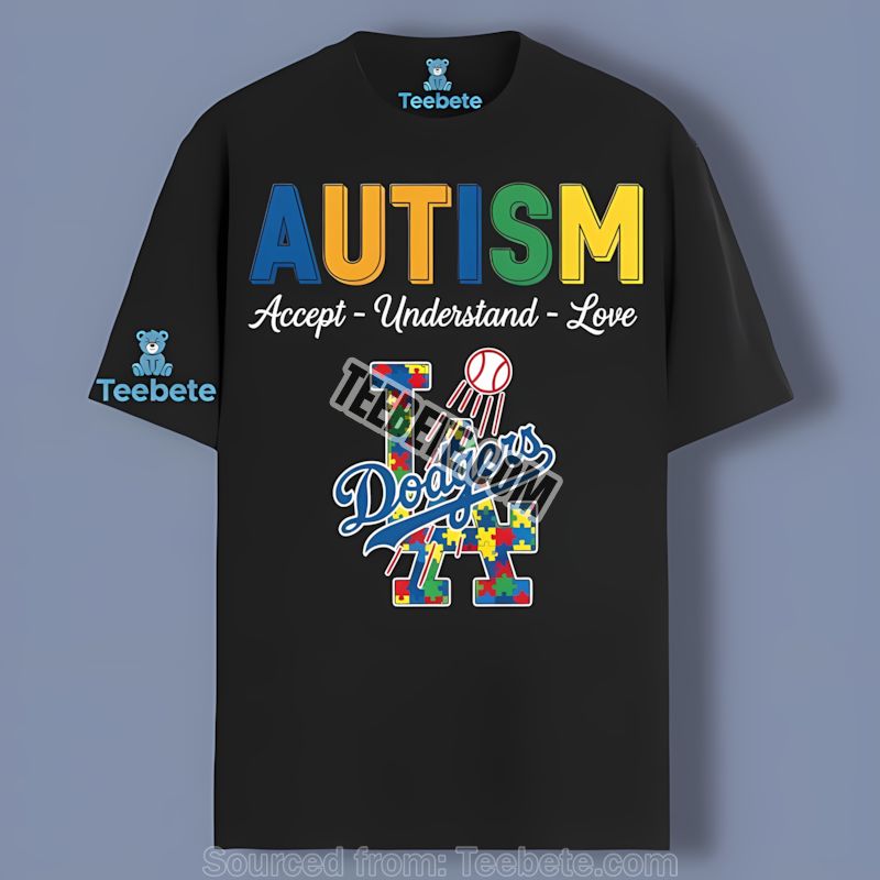 Los Angeles Dodgers Autism Awareness Accept Love Trendy Shirt