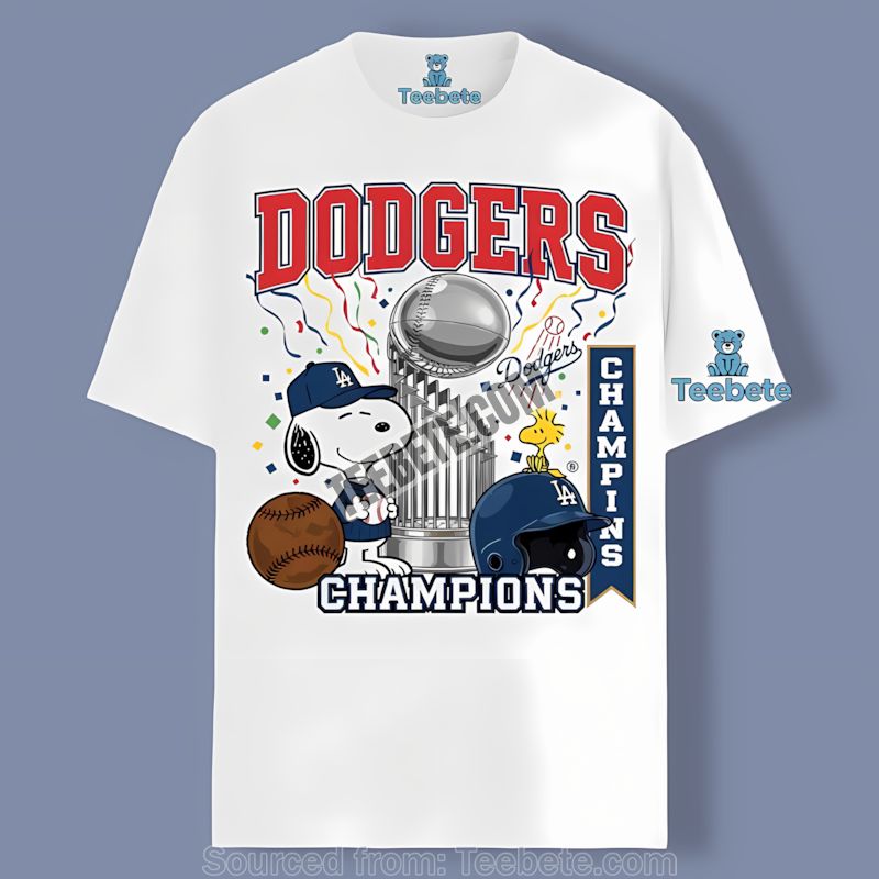 Los Angeles Dodgers Champions Snoopy Celebration Sports Shirt