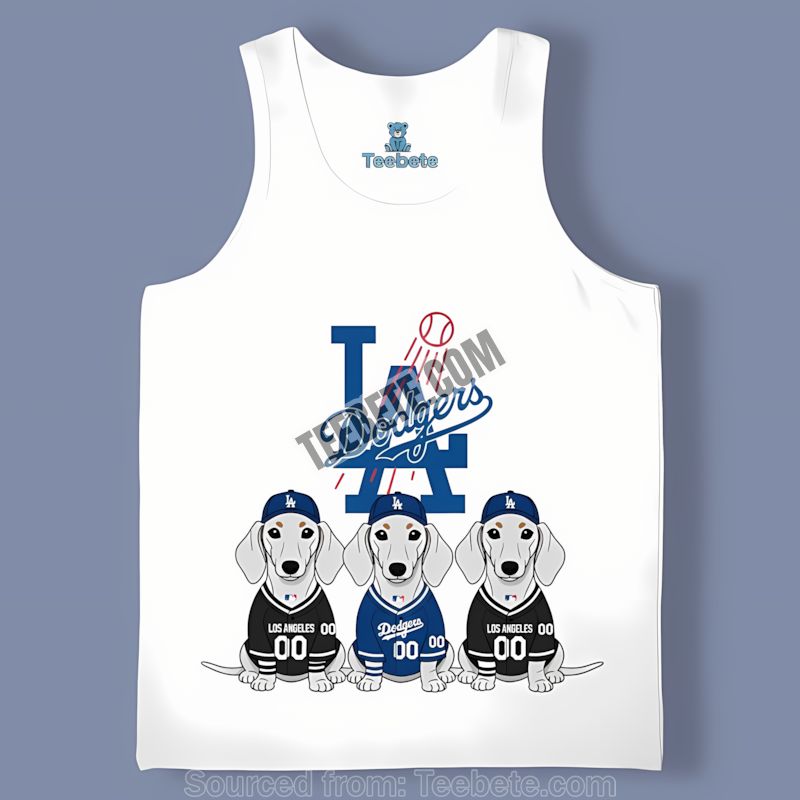 Los Angeles Dodgers Dachshund Dogs Adults Tanktop Los Angeles Dodgers Dachshund Dogs Adults Tanktop
