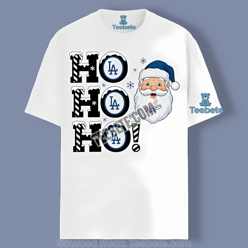Los Angeles Dodgers Ho Ho Ho Santa Christmas Graphic Shirt