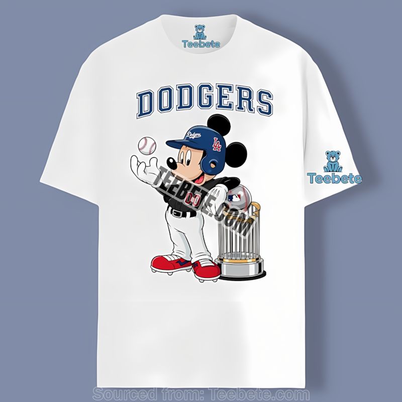 Los Angeles Dodgers Mickey Baseball Bat Cartoon Unisex Shirt
