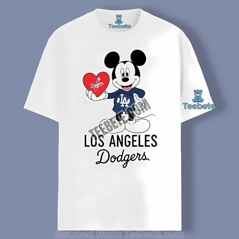 Los Angeles Dodgers Mickey Heart Retro Shirt
