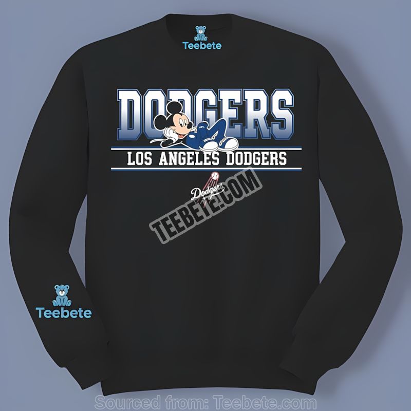 Los Angeles Dodgers Mickey Mouse Relaxed Unisex Long Sleeve Los Angeles Dodgers Mickey Mouse Relaxed Unisex Long Sleeve