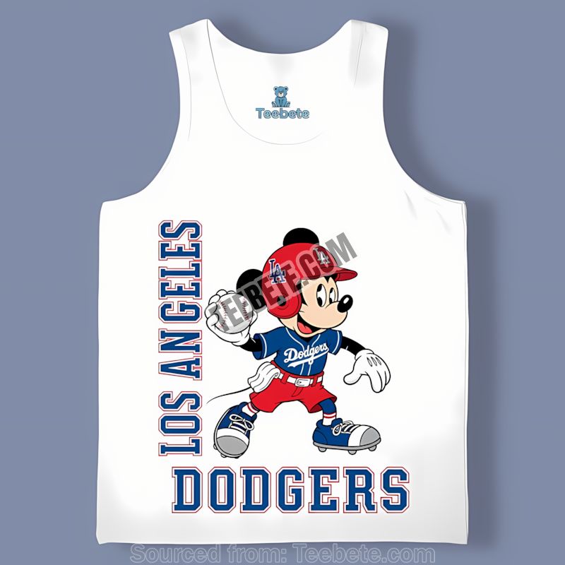 Los Angeles Dodgers Mickey Quarterback Baseball Trendy Tanktop Los Angeles Dodgers Mickey Quarterback Baseball Trendy Tanktop