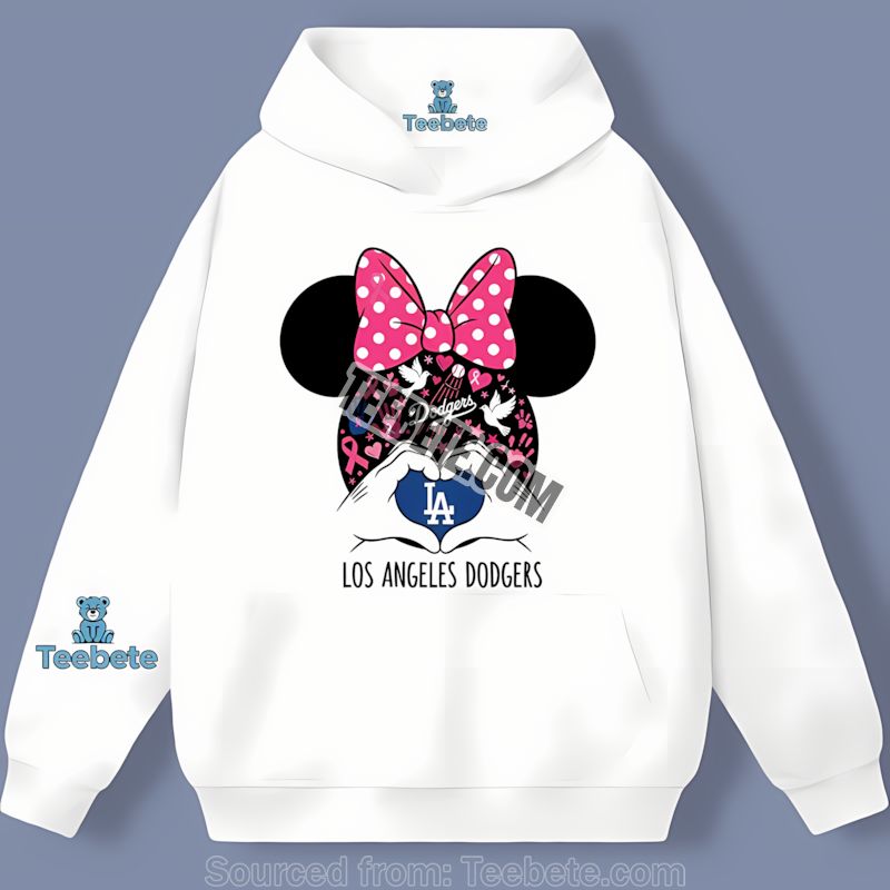 Los Angeles Dodgers Minnie Breast Cancer Awareness Hoodie Los Angeles Dodgers Minnie Breast Cancer Awareness Hoodie