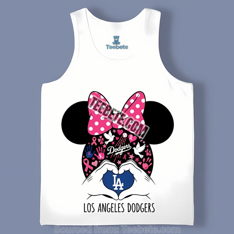 Los Angeles Dodgers Minnie Breast Cancer Awareness Tanktop Los Angeles Dodgers Minnie Breast Cancer Awareness Tanktop