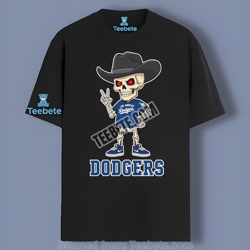 Los Angeles Dodgers Skeleton Cowboy Color Shirt