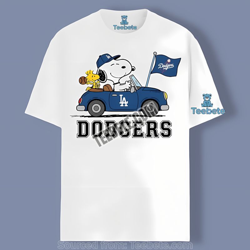 Los Angeles Dodgers Snoopy Driving Car Trendy Shirt