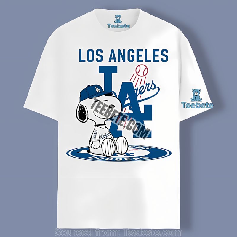 Los Angeles Dodgers Snoopy Tattoo Logo On Arm Sports Shirt