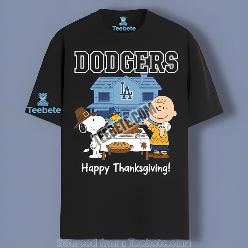 Los Angeles Dodgers Snoopy Thanksgiving Graphic Shirt