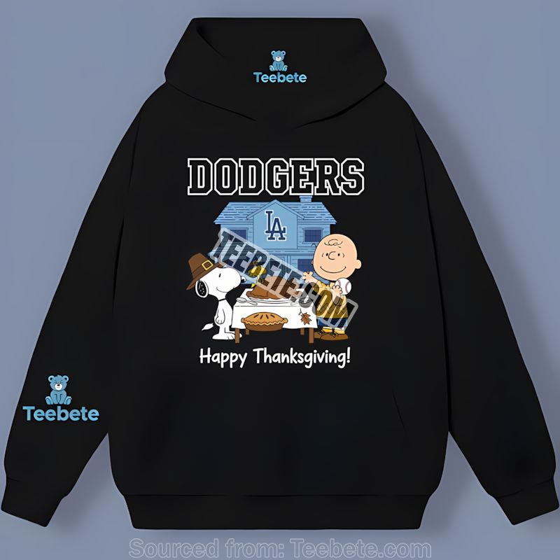 Los Angeles Dodgers Snoopy Thanksgiving Graphic Hoodie Los Angeles Dodgers Snoopy Thanksgiving Graphic Hoodie