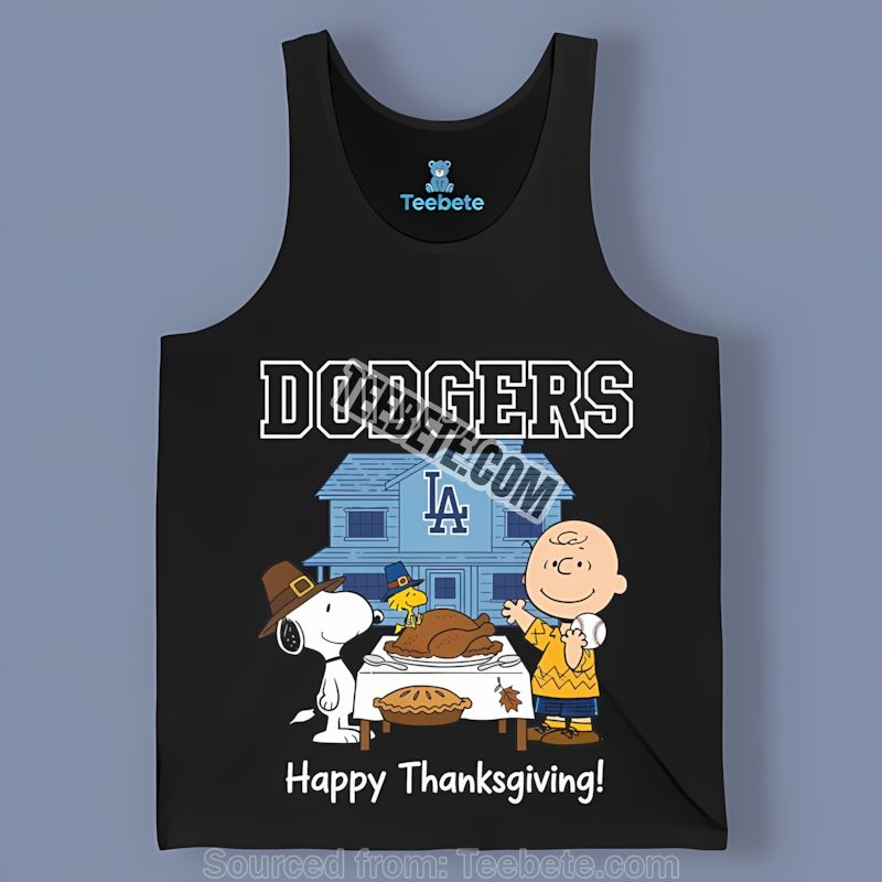 Los Angeles Dodgers Snoopy Thanksgiving Graphic Tanktop Los Angeles Dodgers Snoopy Thanksgiving Graphic Tanktop