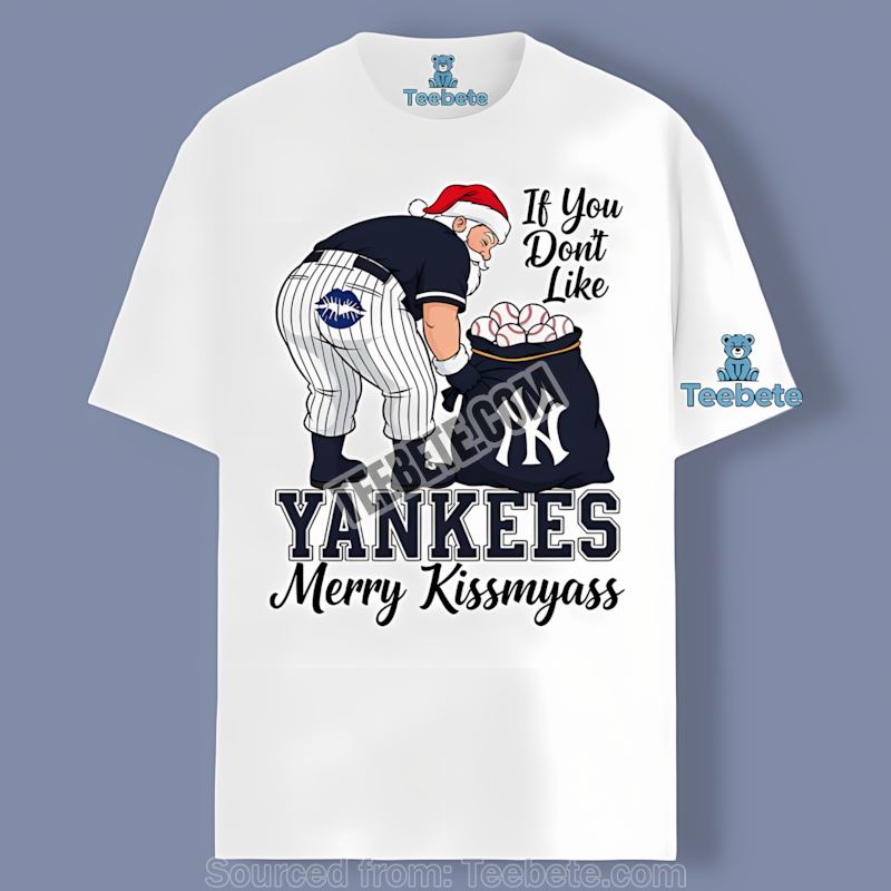 Merry Kissmyass Santa New York Yankees Funny Color Shirt Holiday