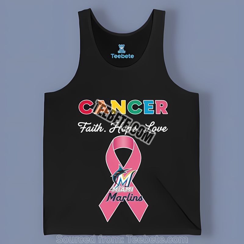 Miami Marlins Cancer Awareness Faith Hope Love Classic Tanktop Miami Marlins Cancer Awareness Faith Hope Love Classic Tanktop