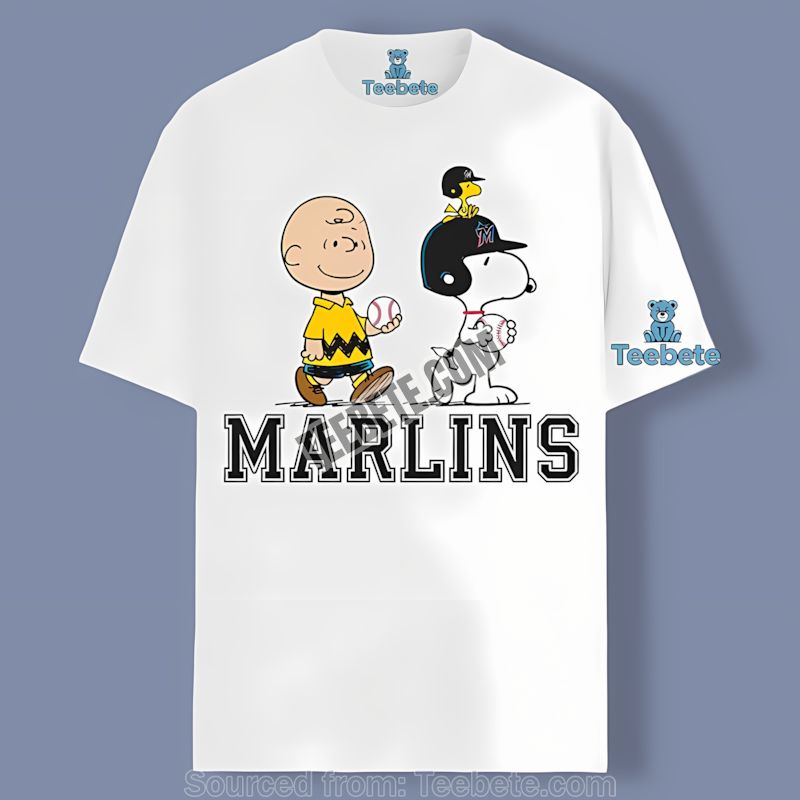 Miami Marlins Charlie Brown Snoopy Play Together Shirt