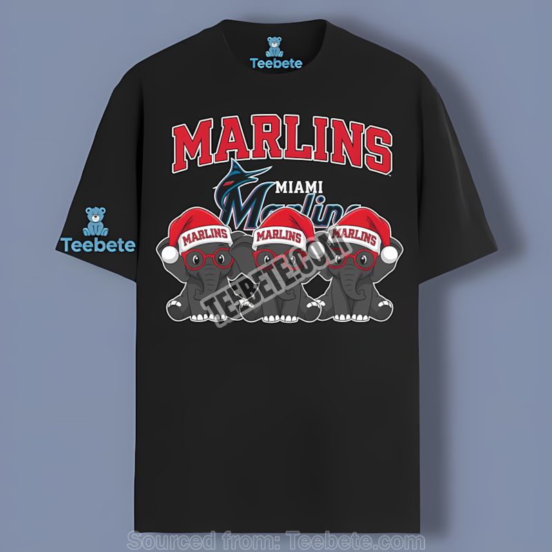 Miami Marlins Christmas Elephants Trendy Cotton Shirt