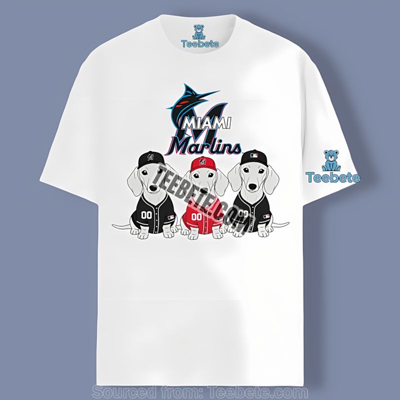 Miami Marlins Dachshund Dogs Classic Graphic Shirt