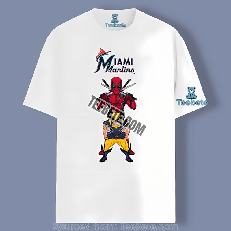 Miami Marlins Deadpool Wolverine Crossover Regular Shirt