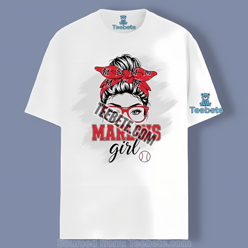 Miami Marlins Girl Fan Graphic Cotton Shirt