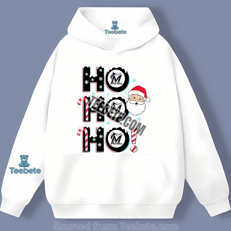 Miami Marlins Ho Ho Ho Santa Christmas Cotton Hoodie Miami Marlins Ho Ho Ho Santa Christmas Cotton Hoodie